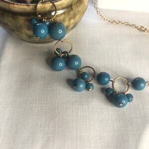 Vintage Avon Necklace Blue Baubles Gold Chain